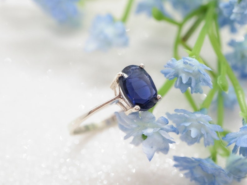Blue iolite ring