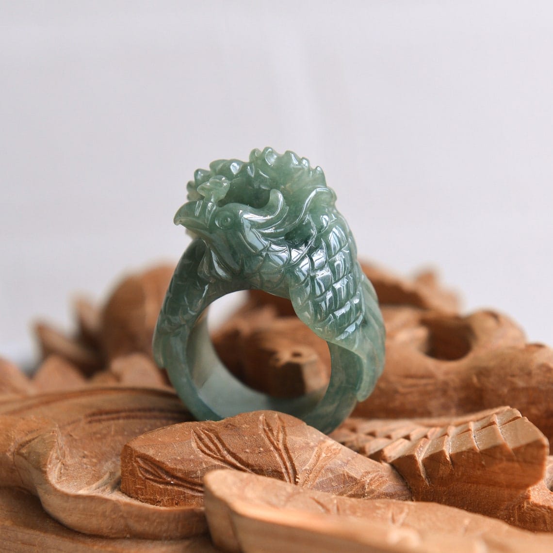 Jadeite phoenix ring
