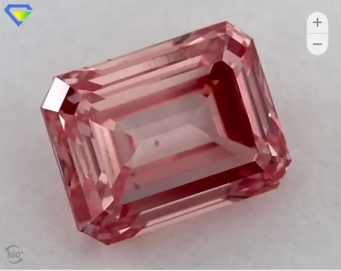 Lab created red diamond