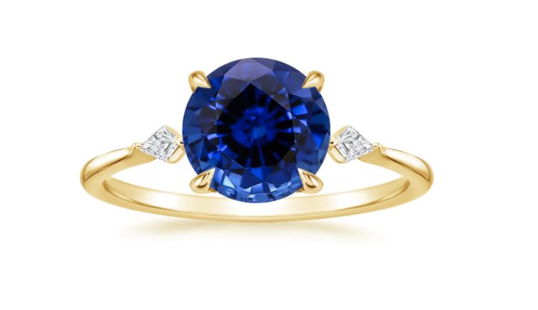 Lab created sapphire ring