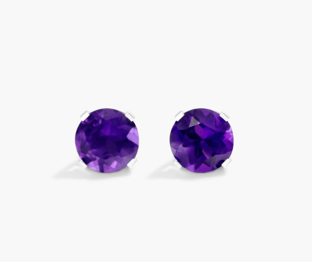 Amethyst Stud Earrings