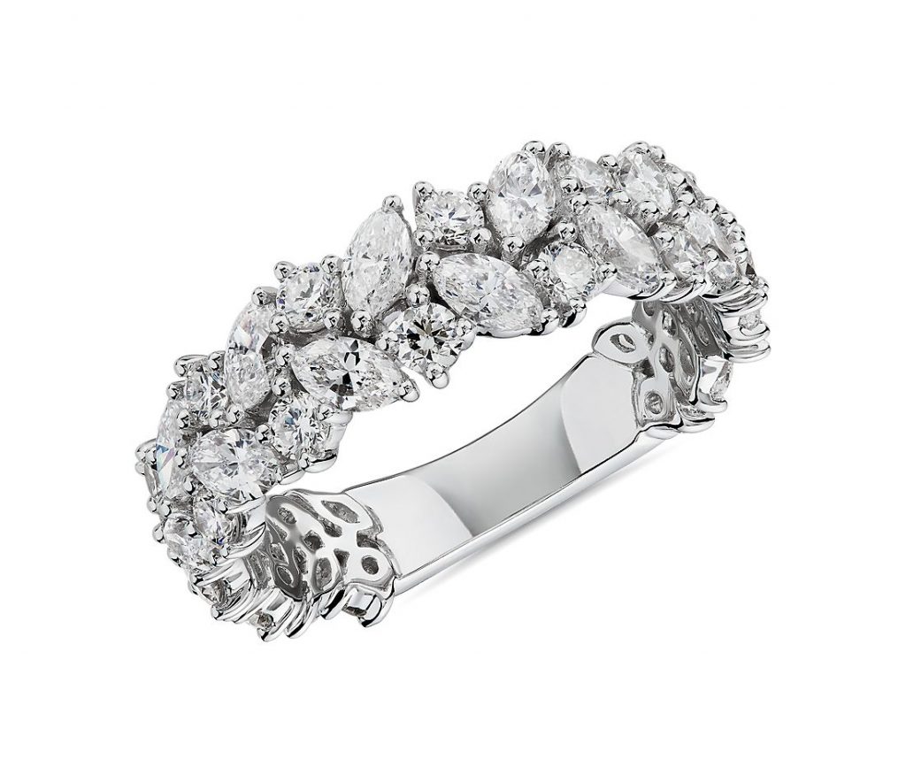 cluster of marquise diamonds in ring