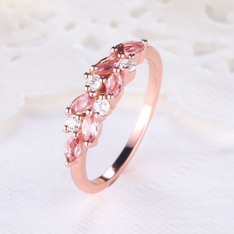 Vintage Marquise Pink Tourmaline Ring