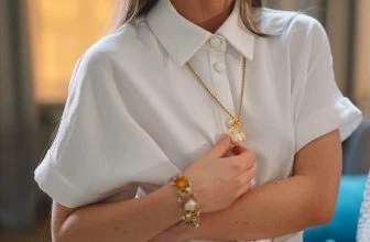 girl wearing pearl necklace