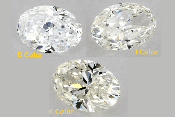 oval diamonds in different colors