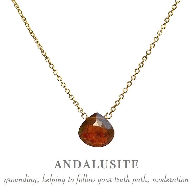 Andalusite brown gemstones necklace