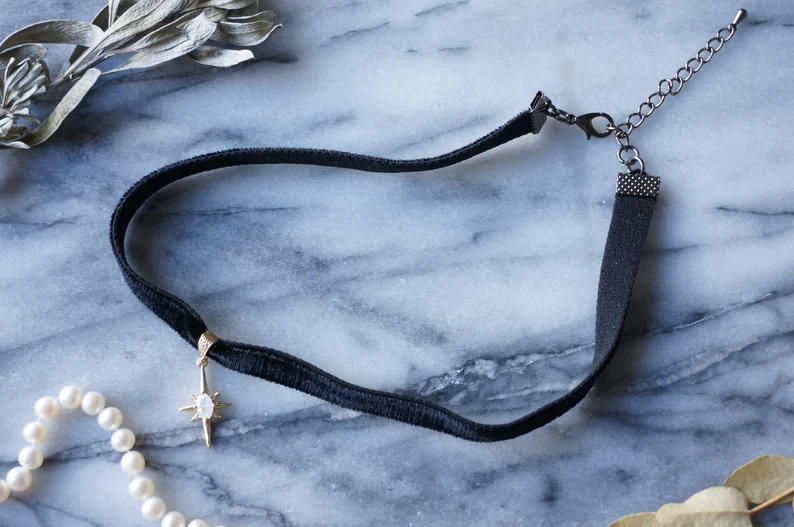 Black Stretch Velvet Choker