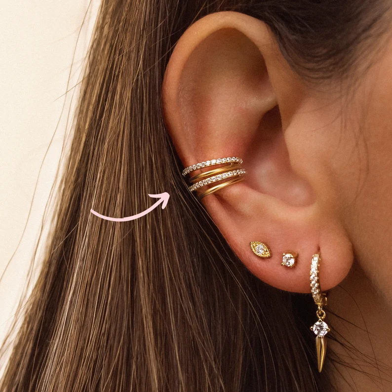 Dainty Conch Ear Cuff Earrings