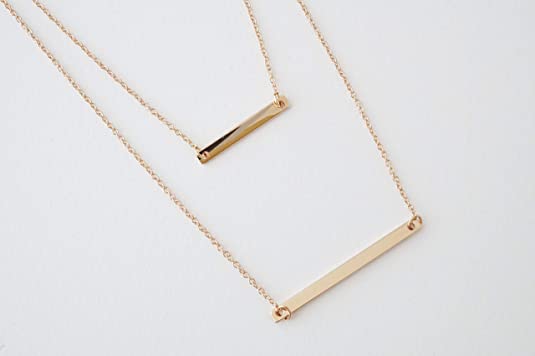 Double layered bar necklace