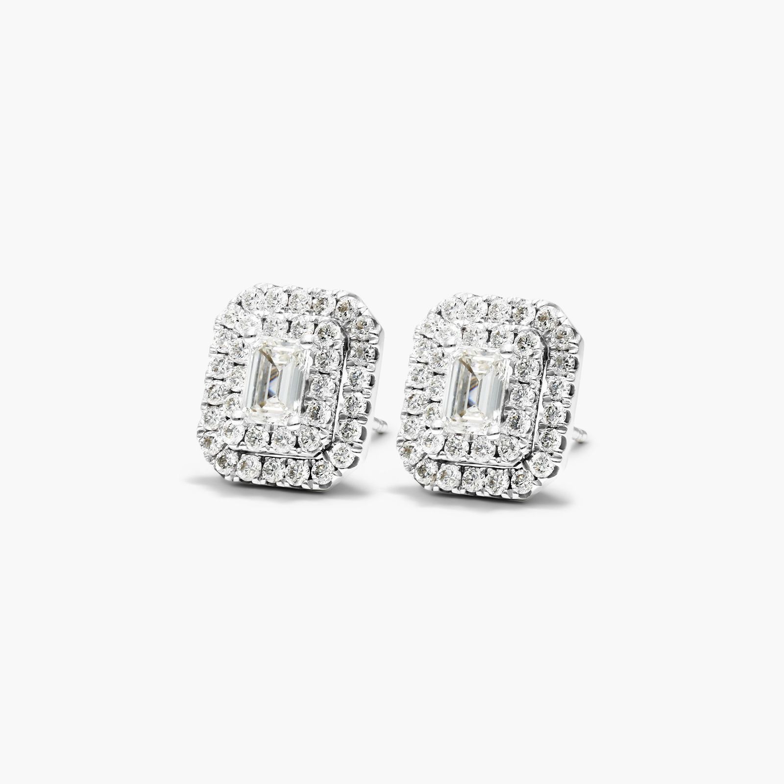 Emerald Cut Diamond Earrings