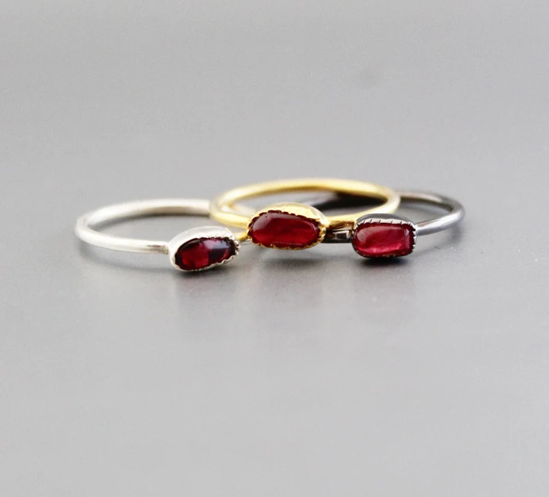 Genuine Spinel Stackable Ring