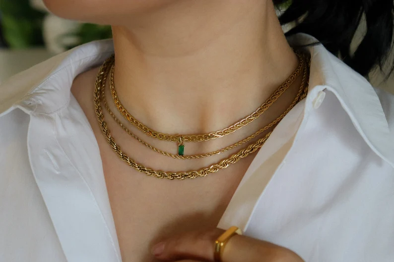18K Gold Filled Vintage Choker Necklace