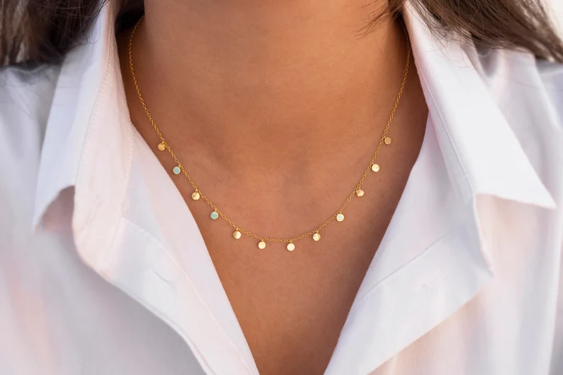Dangling Small Coins Choker Necklace