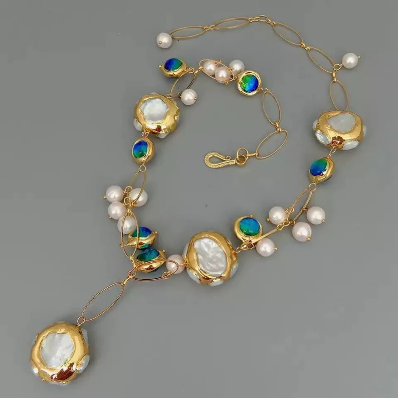 Natural Keshi pearls necklace