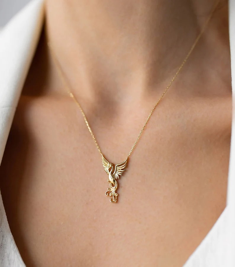 Phoenix Solid Gold Necklace
