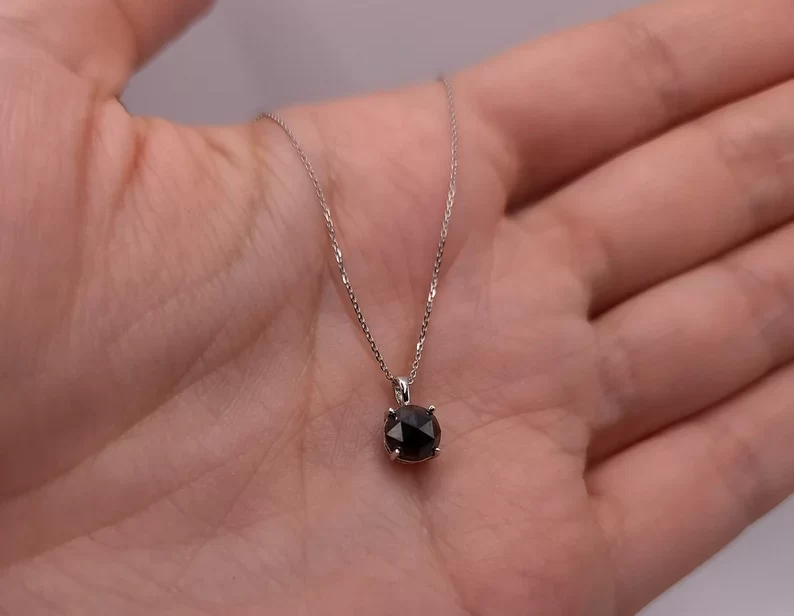 Rose Cut Black Diamond Necklace