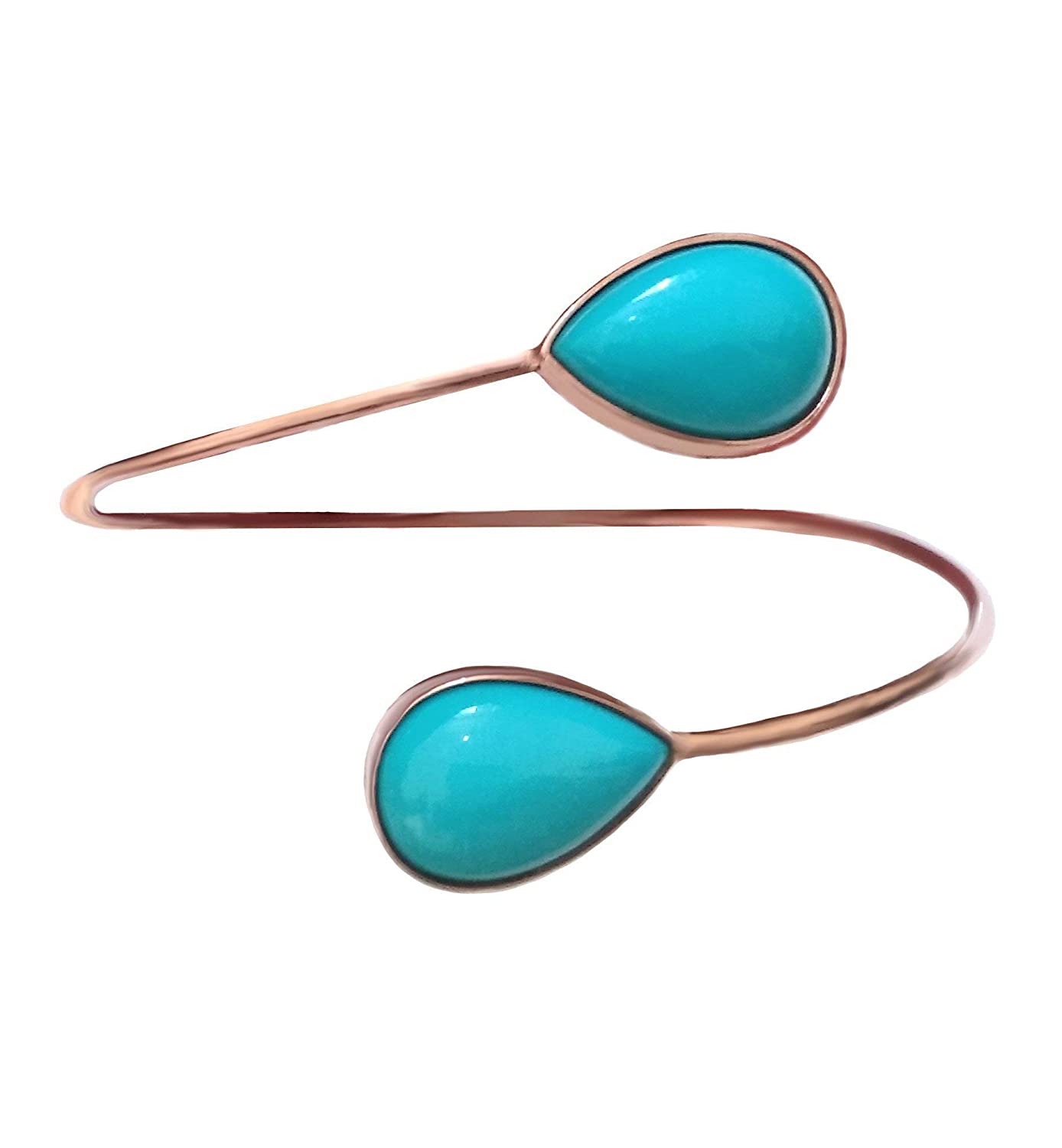 Rose gold turquoise bangles