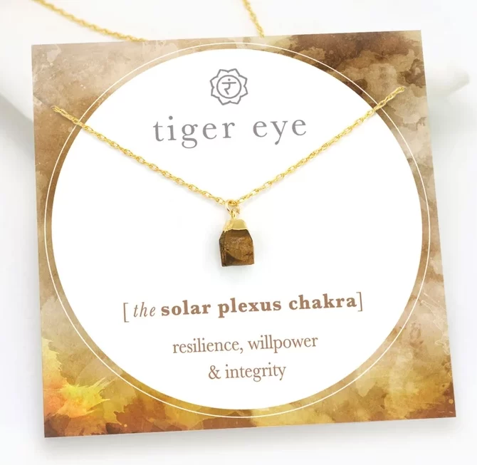 Tiger's eye raw crystal necklace