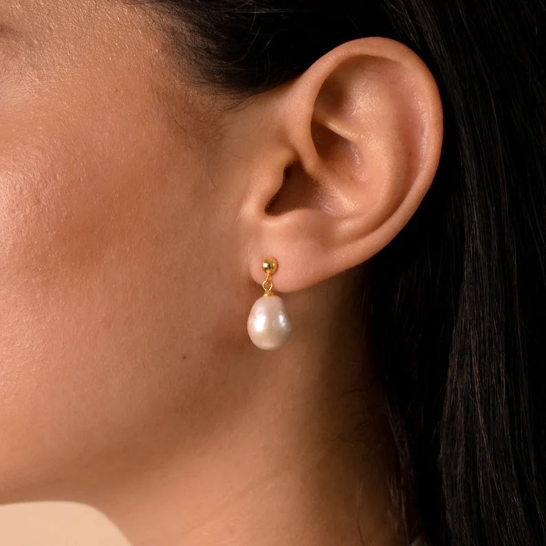 Baroque freshwater pearl earrings