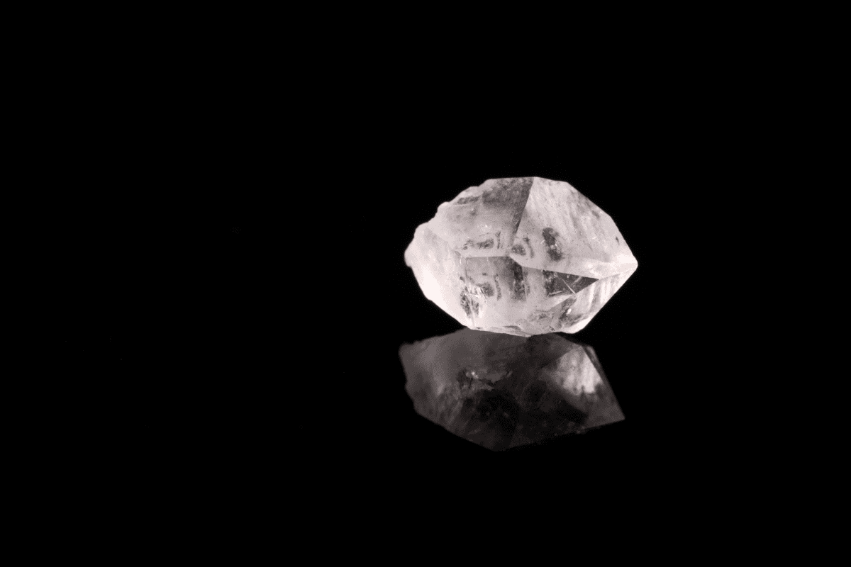 herkimer diamond on dark background