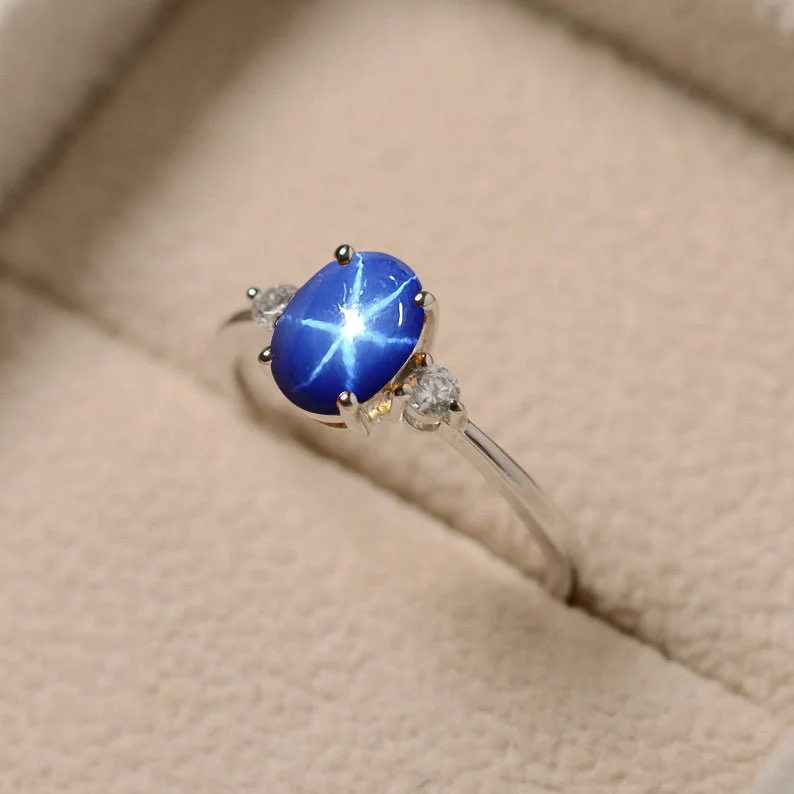 Lab Star Sapphire Ring