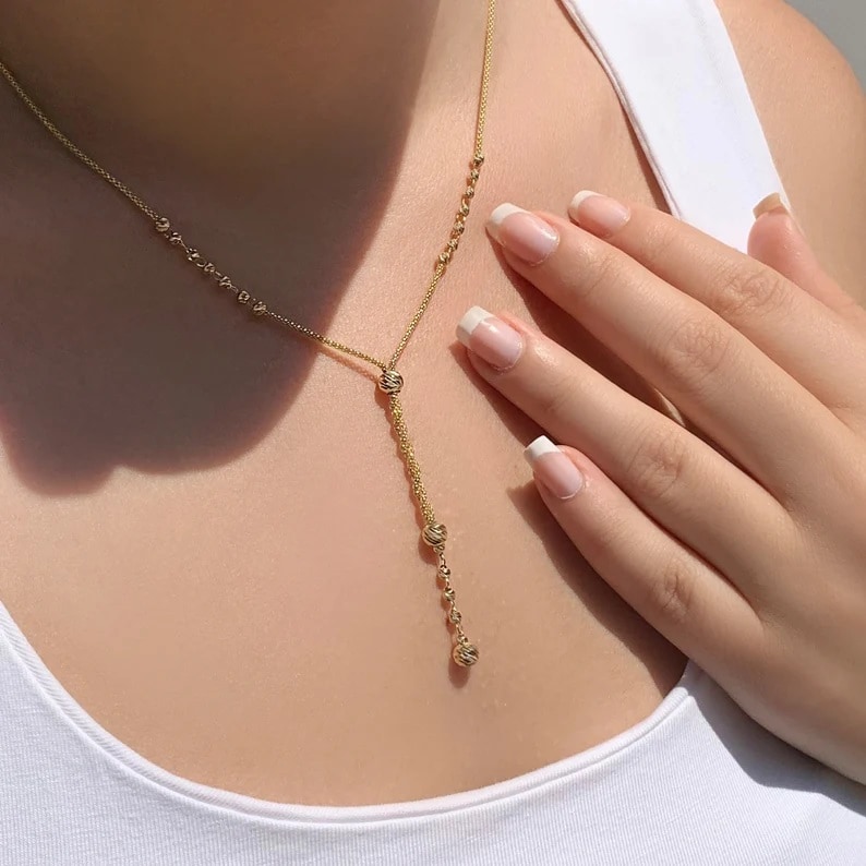 minimalist lariat necklace