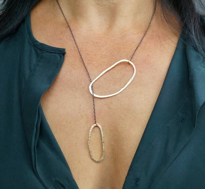 modern lariat necklace