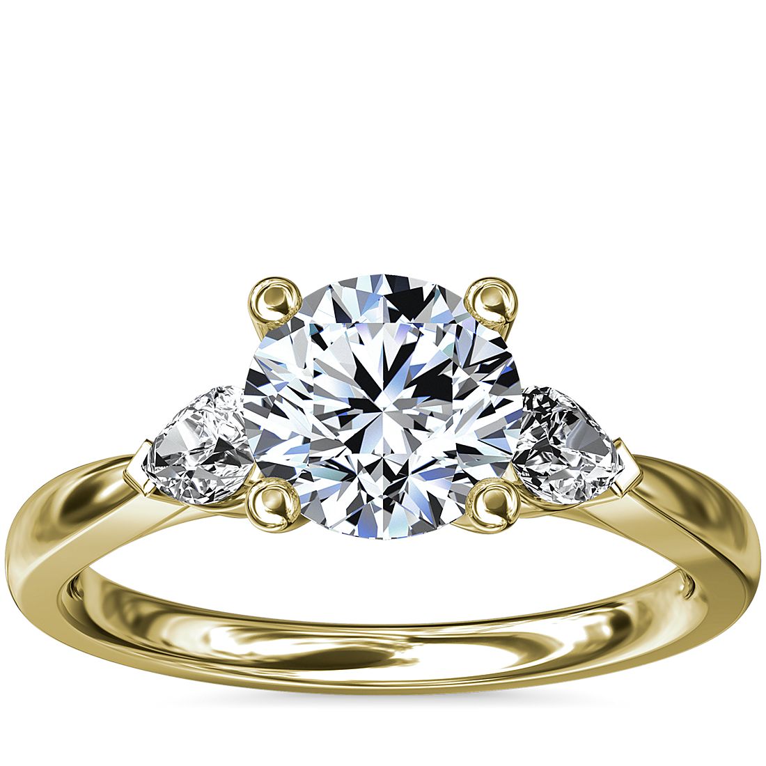 Pear Sidestone Diamond Engagement Ring