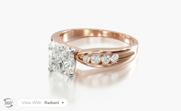 radiant shape engagement ring