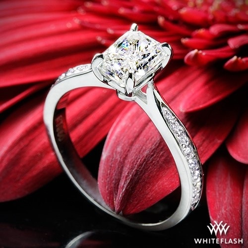 whiteflash radiant cut diamond ring