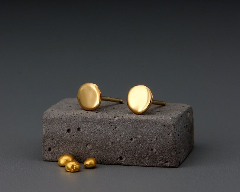 solid gold studs etsy