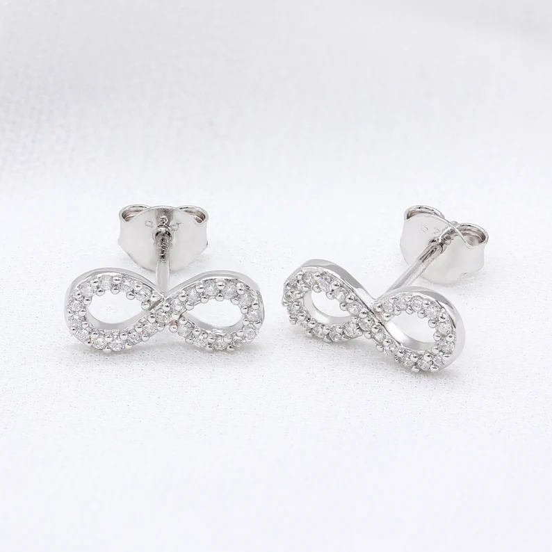 sterling silver infinity studs