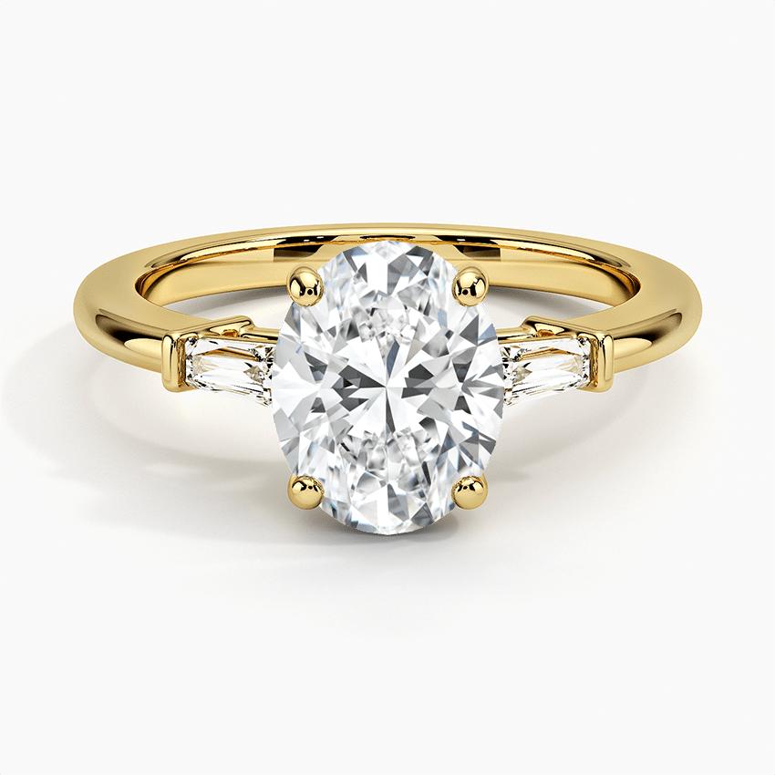 Tapered Baguette Oval Diamond Ring