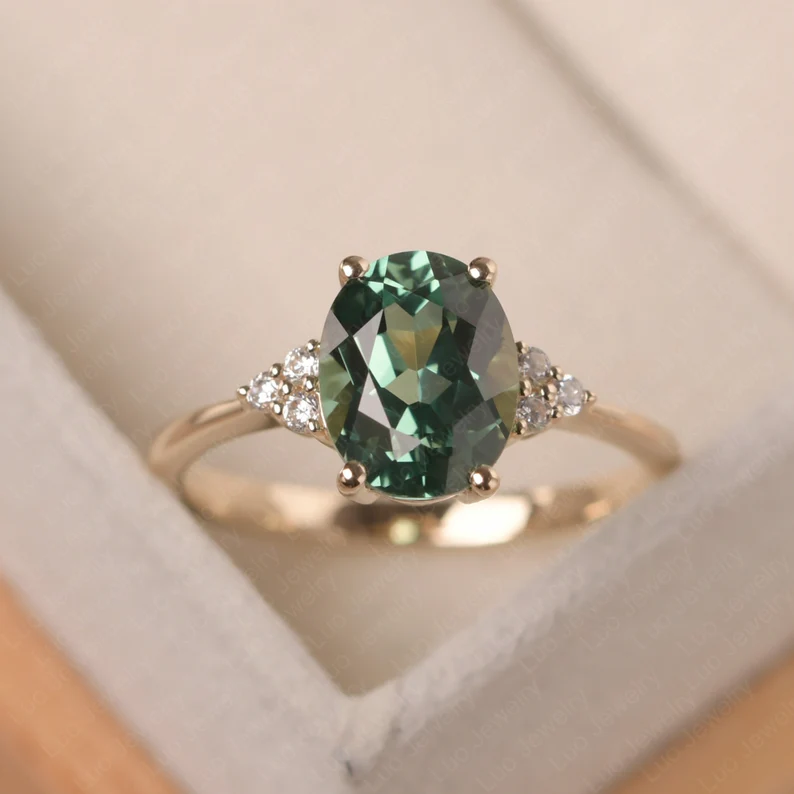 Vintage Green Sapphire Ring