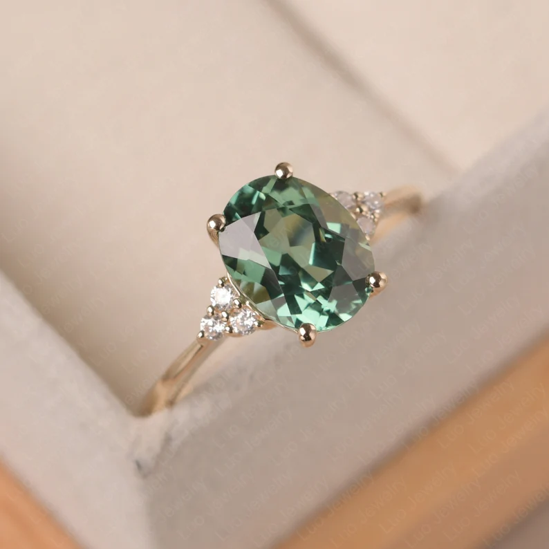 Vintage Green Sapphire Ring