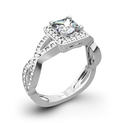 white gold diamond braid engagement ring