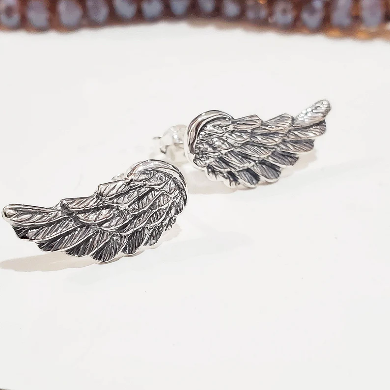Guardian Angel Wing Stud Earrings