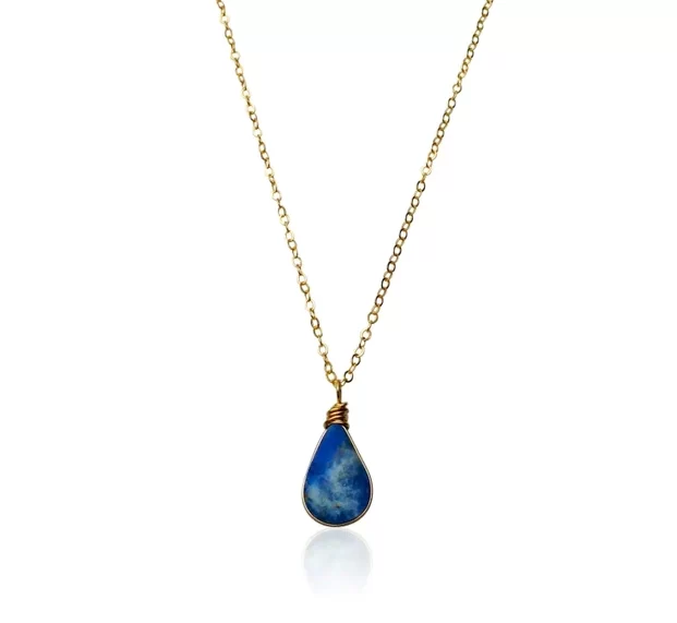 Blue teardrop sodalite necklace