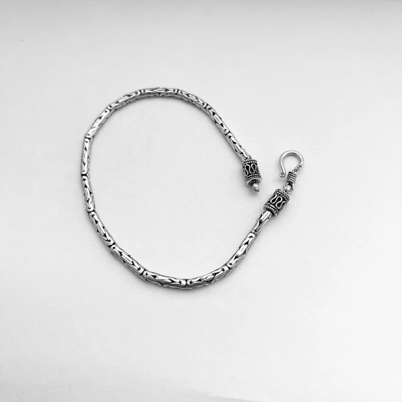 Byzantine silver ankle bracelets for men