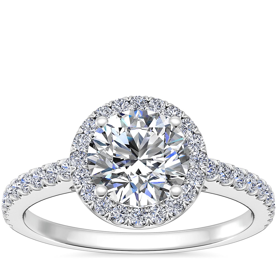 Classic halo diamond ring