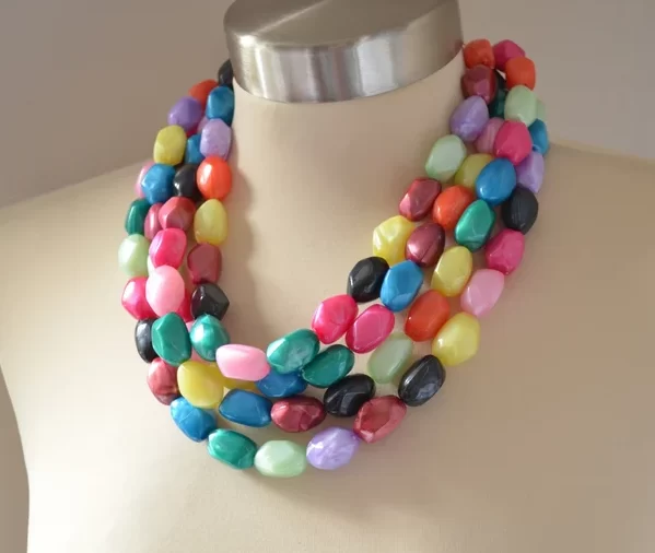 Colorful Lucite Chunky Necklace
