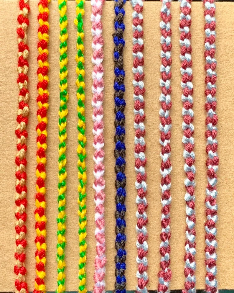 Double chain knot friendship bracelets
