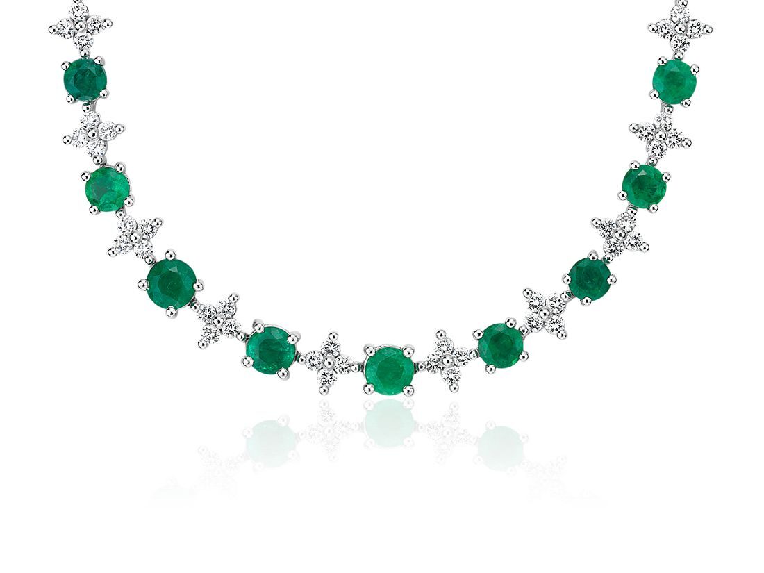 Emerald eternity necklace