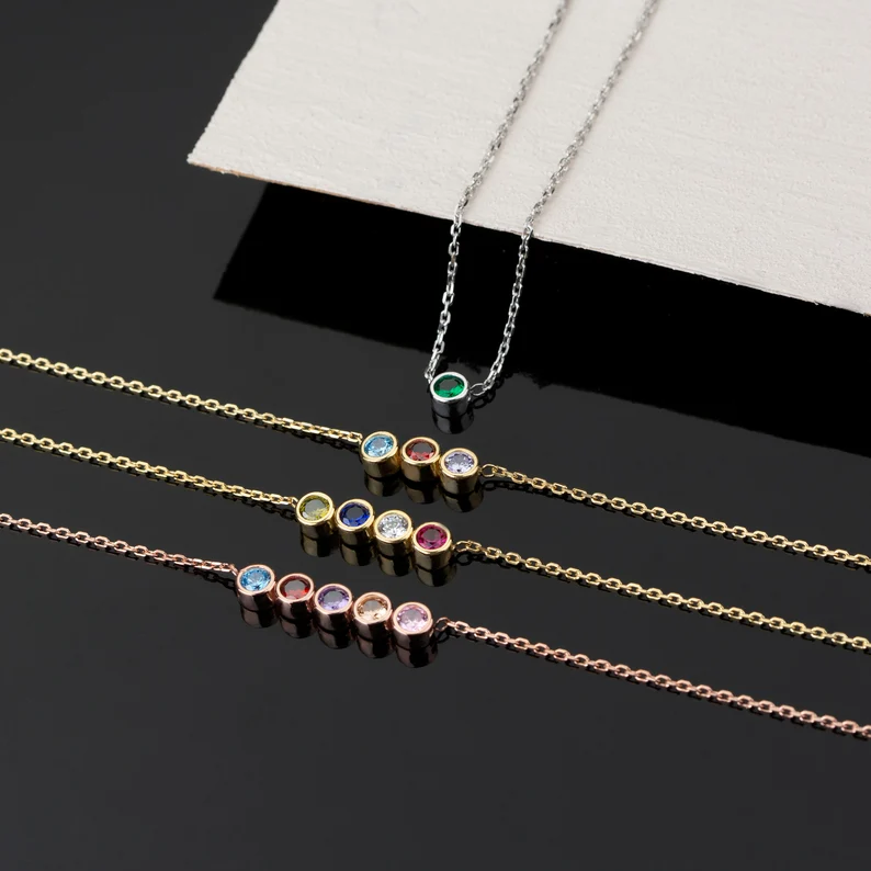 Family birthstone necklace