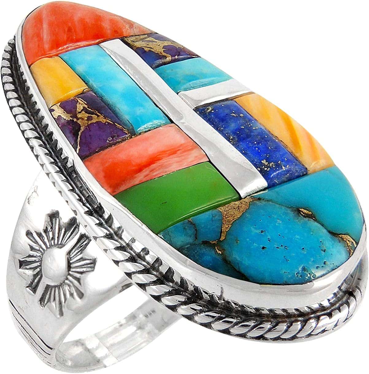 Gemstones and turquoise ring