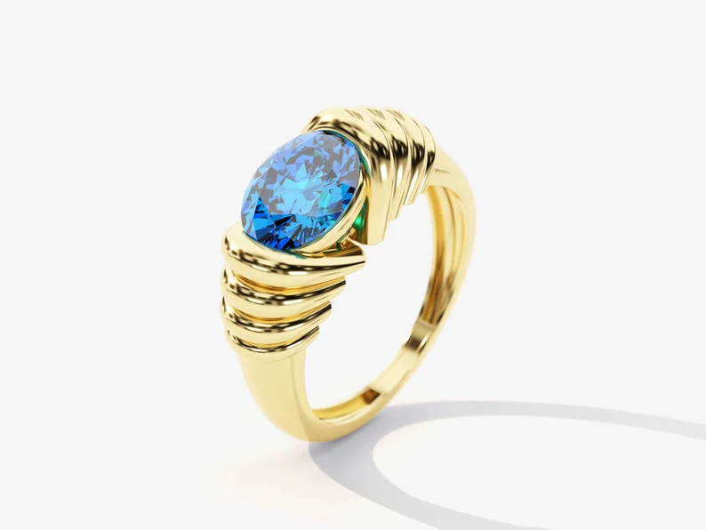 Gold Birthstone Signet Ring