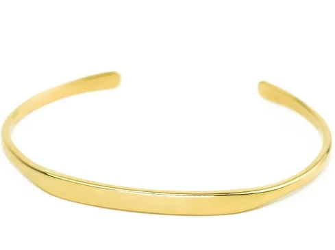 Gold-plated minimalist cuff bracelet