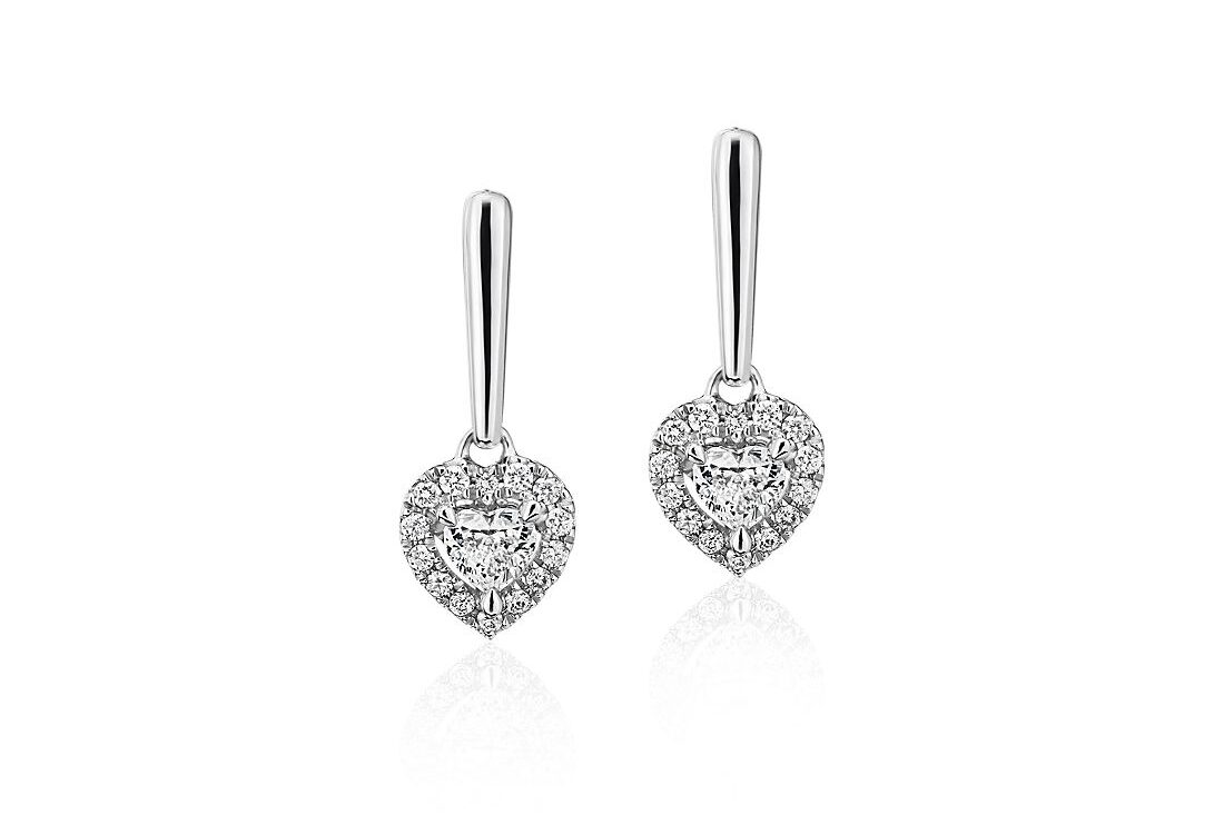 Heart shaped diamond earrings