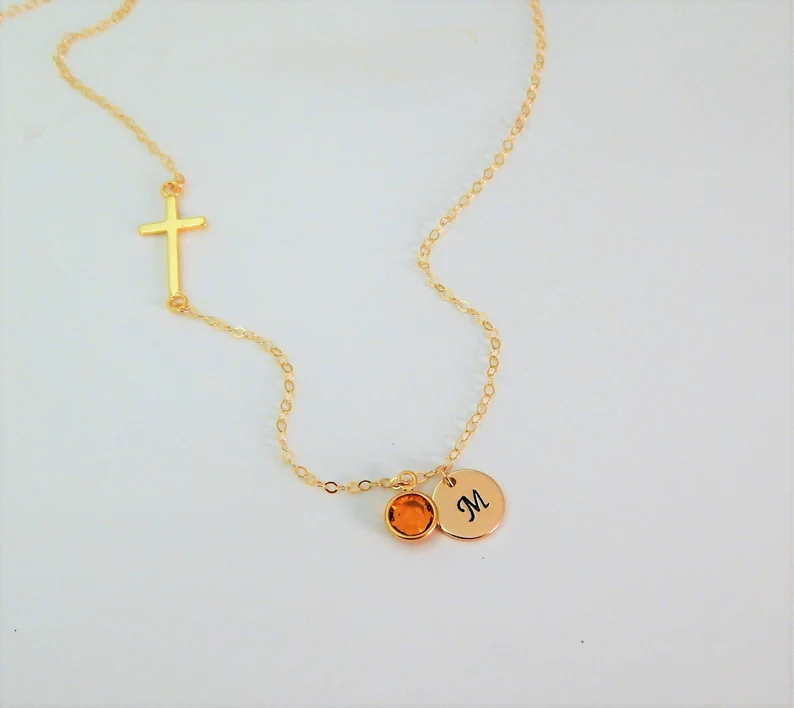 Initial religious protection necklace