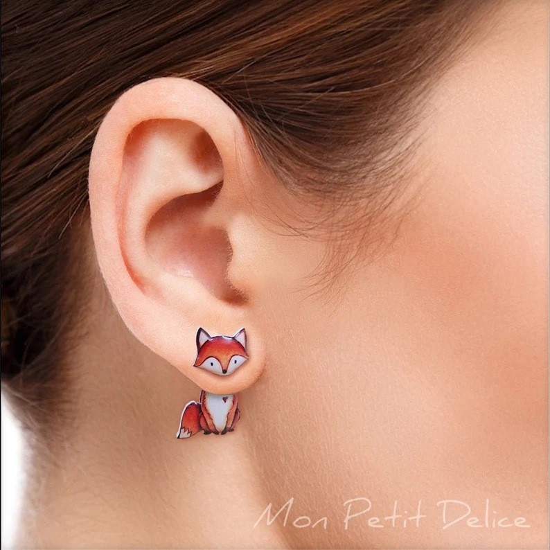 Little Fox Ear Jacket Earrings